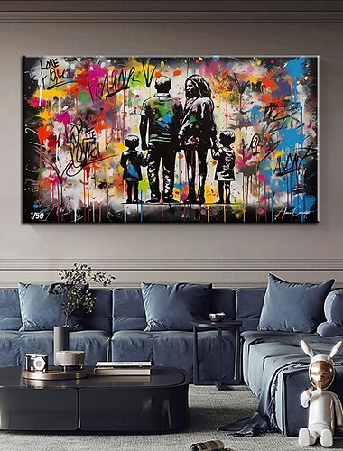  håndlavet graffiti kunst maleri håndmalet væg kunst street art graffiti olie maleri popkultur væg kunst graffiti væg kunst street art maleri indretning rullet lærred uden ramme ustrakt