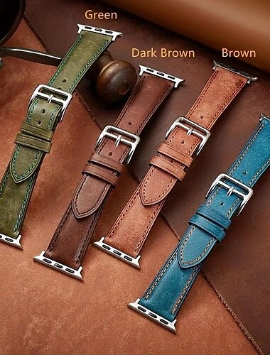  حزام جلدي متوافق مع Apple Watchband 38 مم 40 مم 41 مم 42 مم 44 مم 45 مم 49 مم وعر، خشن، قاس ترف قابل للتعديل جلد طبيعي استبدال حزام الساعة إلى iwatch Series Ultra 8 7 SE 6 5 4 3 2 1