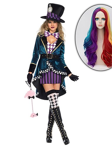  Alice in Wonderland Alice in Wonderland jurk cosplay kostuum volwassenen dames sexy kostuum performance feest halloween halloween carnaval maskerade gemakkelijk halloween kostuums met pruik