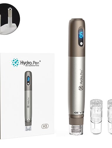  Professionelles Microneedling-Gerät Hydra Pen H3 Wireless Derma Pen elektrisches Mikronadel-Hautpflege-Schönheitsgerät mit 2 Kartuschen