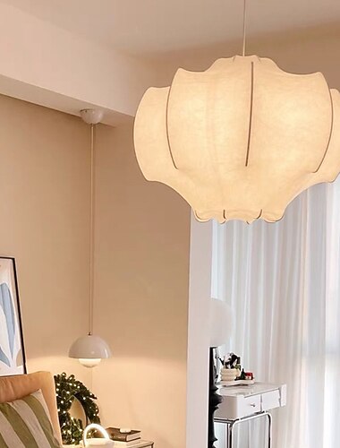  LED-Pendelleuchte, Kronleuchter, wunderschön, 40 cm, seidenweiße Pendelleuchte, romantische Hängeleuchte für Restaurant, Schlafzimmer, Kette verstellbar, 110–240 V
