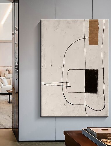  dipinto a olio dipinto a mano arte della parete fatta a mano beige wabi sabi arte neutro beige nero dipinto moderno beige nero dipinto beige nero trama arte decorazioni per la casa pronto da appendere