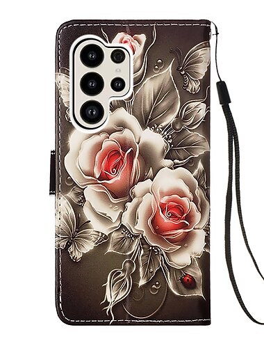  τηλέφωνο tok Για Samsung Galaxy S25 S24 S23 S23 FE S22 S21 Ultra Plus A14 A34 Α54 A13 Πίσω Κάλυμμα Θήκη κάρτας πορτοφολιού με βάση στήριξης Μαγνητική με λουράκι καρπού Ρετρό TPU PU δέρμα