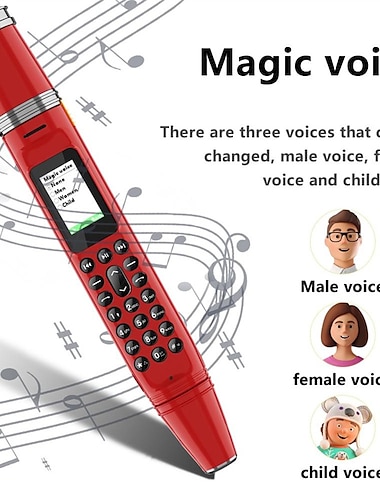  k07 plus mini mobiele telefoon pen dual sim camera ventilator bluetooth dialer radiorecorder magische stem mobiele telefoon lange standby-tijd