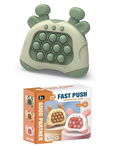  Schnelles Push-Bubble-Spiel, verbessertes Handheld-Pop-Fidget-Light-Up-Pro-Spielspielzeug, elektronisches Quick-Push-Spiel, sensorisches Zappelspielzeug für Kinder, Mädchen, Geburtstag