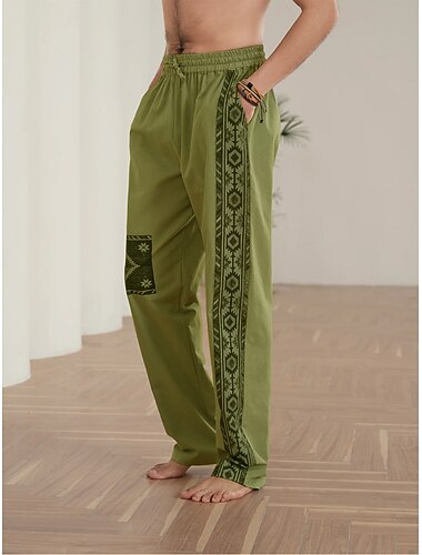  Per uomo Etnico Pantaloni casual Pantaloni Estivi Pantaloni da Spiaggia Misura del girovita medio Stile Etnico Retrò Vintage Casuale Quotidiano Ferie Coulisse Elastico in vita Stampa 3D Primavera