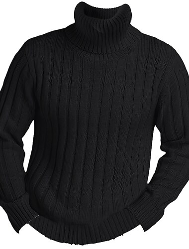  Herre Julegenser Julegensere Turtleneck genser Feriegenser Pullover genser Riflet Strikke Vanlige topper Strikket Gruve عادي Rullhals Hold Varm Moderne Moderne Dagligdagstøy Ut på byen Klær Høst