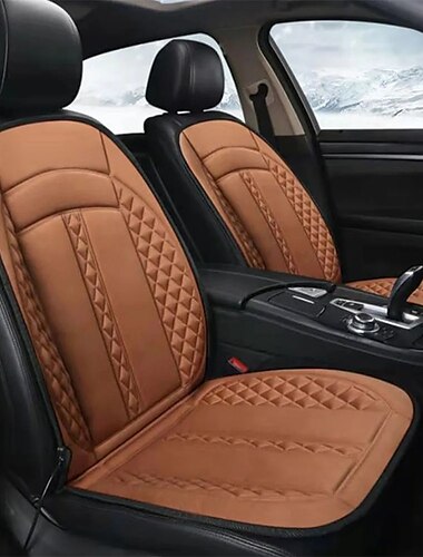 12Vカー加熱シートクッション 冬用、シングルおよびダブルシートカバー パッド、電動加熱カーシートカバーアクセサリー