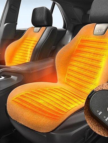  12V Heated Car Seat Cushion Imitation Cashmere Car Seat Heater Winter Warmer Seat Heating Universal Car Heating Pads