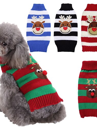  Σκυλιά Γάτες Πουλόβερ Χριστουγεννιάτικη στολή Αλτης Μοντέρνα Πάρτι Χειμώνας Αναπνέει Moale Πλένεται Άνετο Χριστούγεννα ΕΞΩΤΕΡΙΚΟΥ ΧΩΡΟΥ Καθημερινά