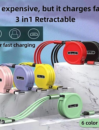  2023 новый выдвижной USB-кабель 3 в 1, универсальный зарядный кабель для мобильного телефона, кабель для быстрой зарядки, USB-кабель для iPhone, Samsung, Huawei, Xiaomi, Oppo, Google