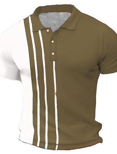 Męskie Koszulki polo waflowe Teksturowany Codzienny Biznes Kołnierz polo Klasyczny Krótki rękaw Moda Codzienny Prążki Przycisk z przodu Wiosna i lato Lato Wiosna Regularny Niebieski Czarny Rumiany