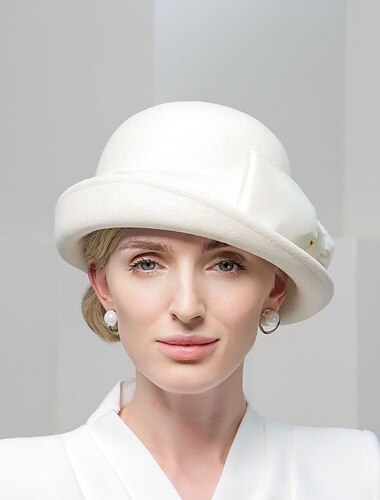  Καπέλα Πολυεστέρας 100% Μαλλί Κλος καπέλο Ρεπούμπλικα Γάμου Βραδινό Πάρτυ Κομψό Γάμος Με Φιόγκος Σκουφί Ακουστικό Καπέλα