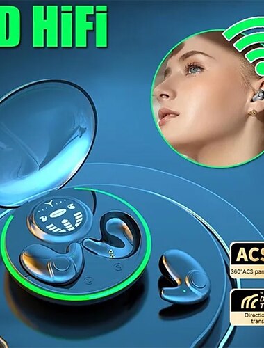  Écouteurs stéréo sans fil pour le sommeil Mini écouteurs intra-auriculaires à réduction de bruit Écouteurs à conduction osseuse Bluetooth avec boîtier de charge