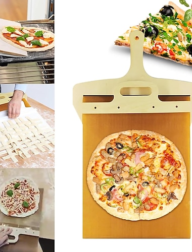  скользящая пленка для пиццы - pala Pizza scorrevole, кожура для пиццы, которая идеально переносит пиццу | лопатка с антипригарным покрытием для очистки пиццы с ручкой, кожуру для пиццы можно мыть в посудомоечной машине, аксессуар для печей для пиццы