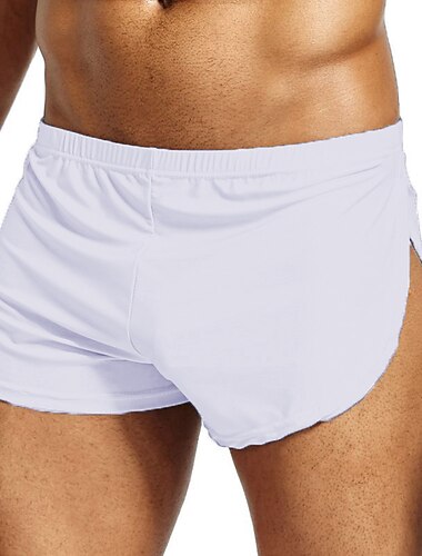  herre lounge bund ren farve mode ultra slank varm hjemmeseng spa nylon åndbar korte buksershorts sommer sort hvid hjemmetøj