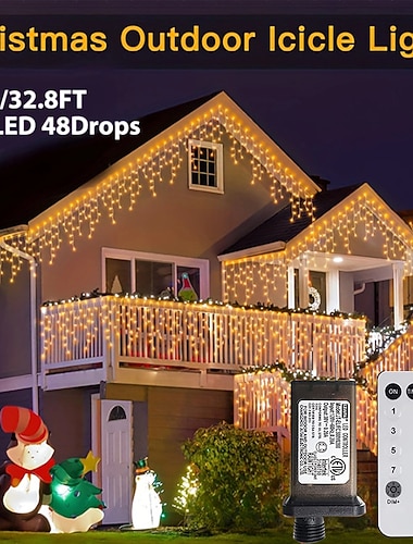 1 paket jul 10 meter 400 lysdioder istappar belysning utomhus julbelysning med 8 lägen timers fjärrkontroll vattentät, koppla in anslutningsbara ljusslingor för ute- och inomhushus   1 paket jul 10 meter 400 lysdioder istappar belysning utomhus julbelysning med 8 lägen timers fjärrkontroll vattentät, koppla in anslutningsbara ljusslingor för ute- och inomhushus