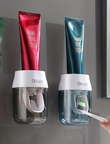  Werten Sie Ihr Badezimmer mit diesem automatischen, freihändigen Zahnpastaspender und Wandhalter auf!