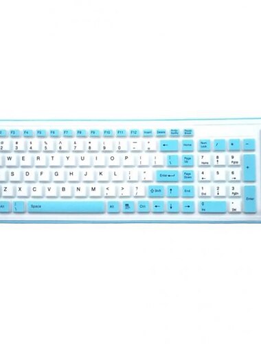  Modische, flexible, kabelgebundene, faltbare Tastatur aus weichem Silikon mit 103 Tasten für Laptop/Computer