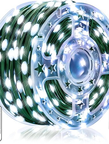  100 מטר חיצוני עמיד למים רצועות אור led אורות מחרוזת אורות מחרוזת חג המולד 1000 לדים 329ft לבן יצירתי מחרוזת אורות חג אורות חג מסיבה חתונה חתונה 29v