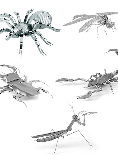  aipin montaż metalowy model diy 3d puzzle owad ważka skorpion modliszka róg jelenia robak wilk pająk model karp