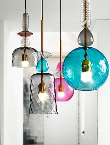  enkelhet klar glass pendel lampe nordisk moderne design restaurant droplight hjemmeinnredning e27 taklampe til kafé loft dessert butikk bar 110-240v