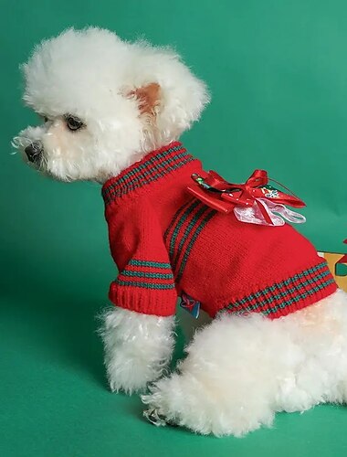 犬用 猫用 スウェットシャツ クリスマス･コスチューム クリスマス衣装 パーティー カジュアル 冬 ウォーム 高通気性 ソフト 洗濯可 快適 クリスマス アウトドア カジュアル／普段着 犬服 for ビジョンフリーゼ ポメラニアン 赤ちゃんサイズ パピヨン Small