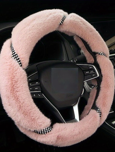  auto potah na volant dámy plyš umělý diamant móda zimní základní doplňky do interiéru auta ženy