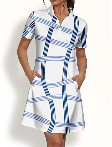 Pentru femei rochie de golf Albastru Manșon scurt Protecție Solară Rochii Vestimenta Golf Doamnelor Haine Ținute Poartă Îmbrăcăminte