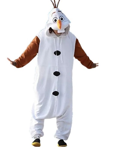  Kigurumi-pyjama Hieno puku Yöasut Eläin Lumiukko Cartoon Lämmin Hauska puku Mukava Lasten Aikuisten Sukupuolineutraali Miehet ja naiset Pojat ja tytöt Joulu Halloween Karnevaali Juhla Suoritus Koti