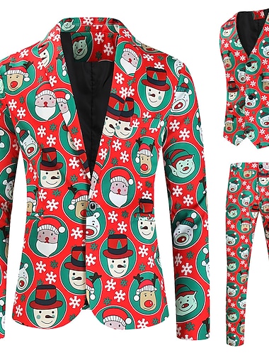  Weihnachtsmann Outfits Partykostüm Weihnachtsanzüge Herren Weihnachten Anzüge Erwachsene Weihnachten Heiligabend Weihnachten Party Mantel Weste Hose