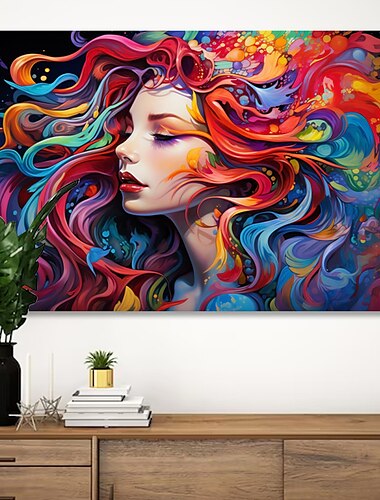  Menschen Wandkunst Leinwand schöne bunte Frau Drucke und Poster abstrakte Porträtbilder dekorative Stoffmalerei für Wohnzimmer Bilder ohne Rahmen