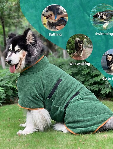  Chien Chat Serviette de bain Peignoir sec pour chien Mode Style Simple Hiver Ajustable Chaud Respirable Doux Lavable Noël Halloween Extérieur Casual Quotidien Vêtements pour chiens for Bichon Fris