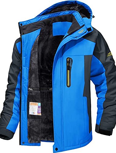  Herren Winterjacke Fleecejacke Soft Shell Jacke Windbreaker Klettern Wintersport warm Wasserdicht Mit Kapuze WASSERDICHT Winter Herbst Sportbekleidung Standard Rot Armeegrün Helles Schwarz Hellblau