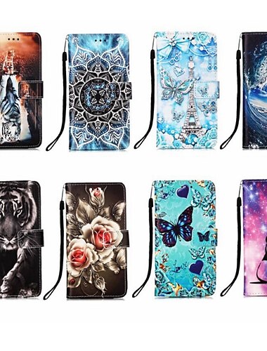  téléphone Coque Pour Samsung Galaxy S24 S23 S22 S21 S20 Plus Ultra A54 A34 A14 A12 A32 Samsung A13 5G Coque Arriere Portefeuille Avec Support Magnétique avec dragonne Rétro TPU faux cuir