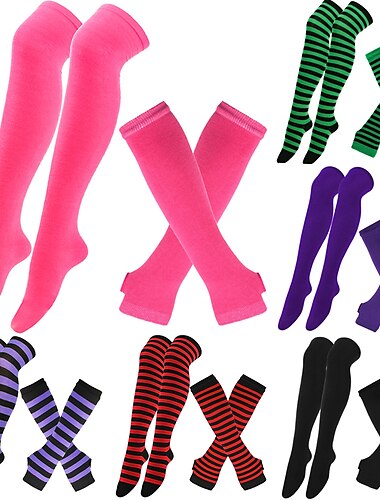  Knehøye Sokker Julesokker Dame Jul Karneval Mardi Gras julaften Retro / vintage Hansker Sokker