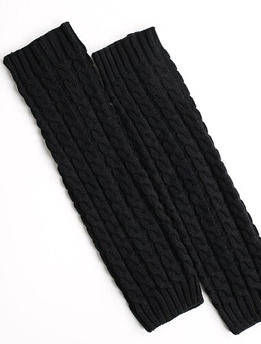  termisk strikket benvarmer, søte knehøye sokker, termisk baggy benvarmer i preppy-stil