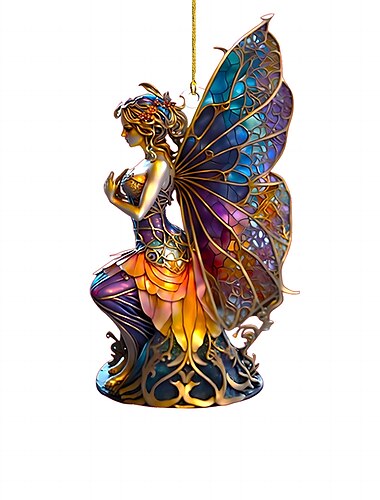  Weihnachtsornament, Acryl, 2D-Flachdruck-Schlüsselanhänger, optional Acrylornament und Auto-Rückspiegel-Zubehör, Gedenkgeschenkpaket