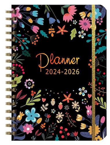 1st a5 64 ark 2024-2026 kalenderbok spole bok anteckningsblock dagbok planering bok akademisk planering