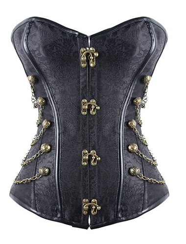  Πανκ & Γκόθικ Steampunk Κορσές Πάνω από το Μπούστο Στολές Ηρώων Ξένος Μεγάλα Μεγέθη Μονόχρωμο Γυναικεία Φαντασία Steampunk Απόκριες Ενηλίκων Παντελόνια Κορσές