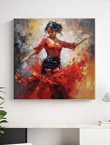  Peinture à l'huile de danseuse espagnole peinte à la main, peinture à l'huile de danseuse de flamenco de haute qualité sur toile pour décoration murale sans cadre