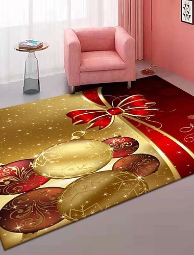  julepynt område tepper juletre rødt og svart bøffelrutet sklisikkert vaskbart teppe innendørs teppe gulvmatter som ikke faller ut teppe til stue soverom spisestue hjemmeinnredning