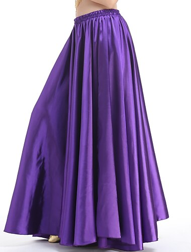  ריקודים סלוניים חצאיות קפלים צבע טהור בגדי ריקוד נשים הצגה הדרכה גבוה פוליאסטר
