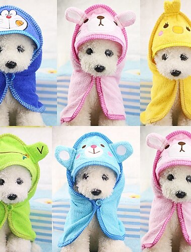  Prodotti per cani Prodotti per gatti Telo da bagno Accappatoio asciutto per cani stile sveglio Comodo Inverno Traspirante Morbido Lavabile Comodo Esterno Casual / quotidiano Abbigliamento per cani