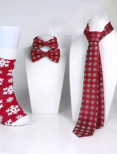  بابا نويل جوارب الكريسماس ربطة عنق عيد الميلاد رجالي الطراز الكلاسيكي كريسماس عيد الميلاد اليوم الذي يسبق ليلة الميلاد Sokker انحناءة ربطة عنق