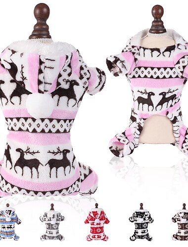  Hund Katze Kapuzensweatshirt Weihnachtskostüm Weihnachtsoutfit Party Lässig Winter Warm Atmungsaktiv Weich Waschbar Bequem Weihnachten Outdoor Alltagstauglich Hundebekleidung for Bichon Frise