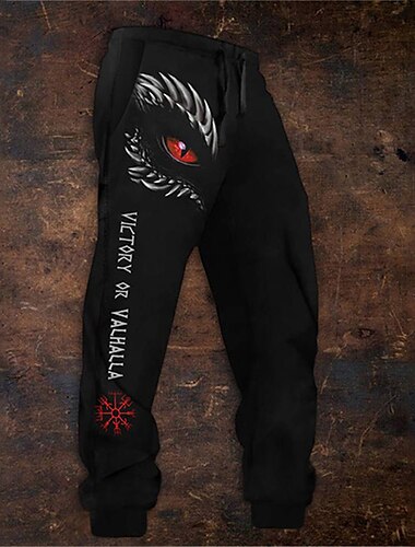  Brief Oog Abstract Gotisch Voor heren 3D-afdrukken Joggingbroeken Broeken Buiten Straat Casual / Dagelijks Polyester Zwart S M L Medium Taille Elasticiteit Broek