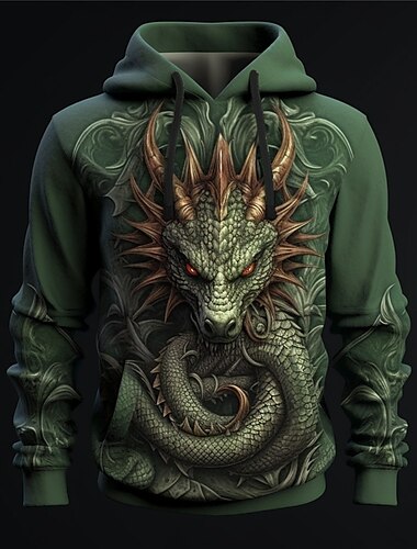  Herren Ouku Grafik Tier Hoodie Hoodies Sweatshirt Kapuzenpullover Langarm Kapuzenpullover Kapuzenmode 3D-Druck Sport Outdoor Urlaub 5 7 Druck Fronttasche Frühling & Herbst Designer