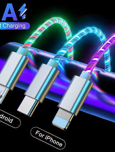  1 упаковка USB-кабель типа C 66 Вт 3,3 фута USB-A к USB-C USB-C на USB-C USB A на Lightning/микро/USB C 3 A Быстрая зарядка Прочный 3 в 1 Назначение Samsung Xiaomi Huawei