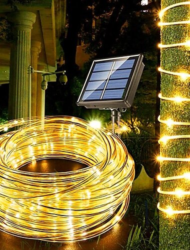  ソーラーロープライト 屋外用 防水ストリップライト 98.5フィート 30m 300LED 8モード 600mAh チューブロープ プールライト ストリップガーランド フェアリーライトストリング 屋外 屋内 ガーデン クリスマスデコレーション